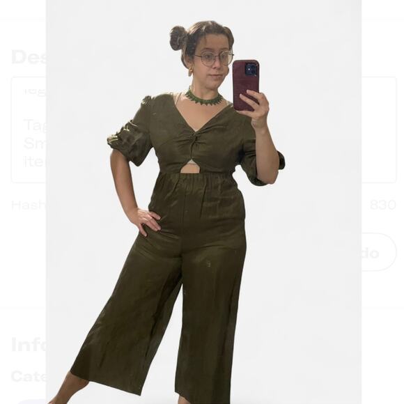 Anthropologie Aida jumpsuit in moss green - Picture 7 of 7